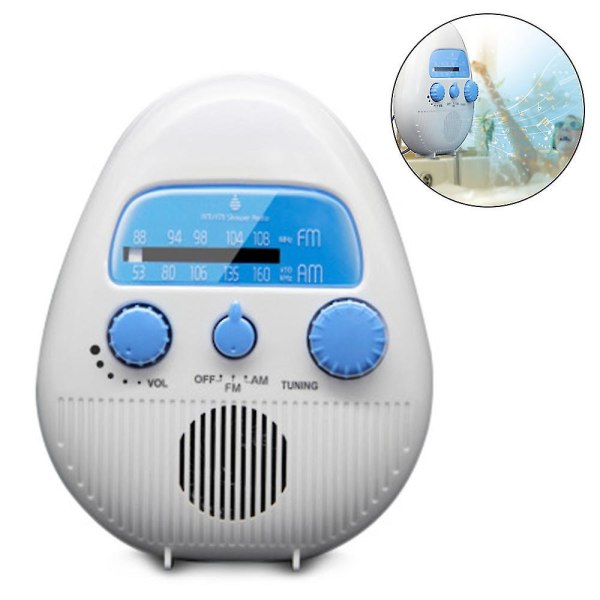 Hängande vattentät duschklockradio - Trådlös Mini Bärbar Vattentät Batteridriven Duschradiohögtalare W/ Digital klocka, Lcd-skärm för hemmet,