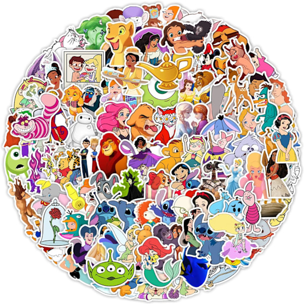 100 Disney-hahmoa sisältävää tarraa