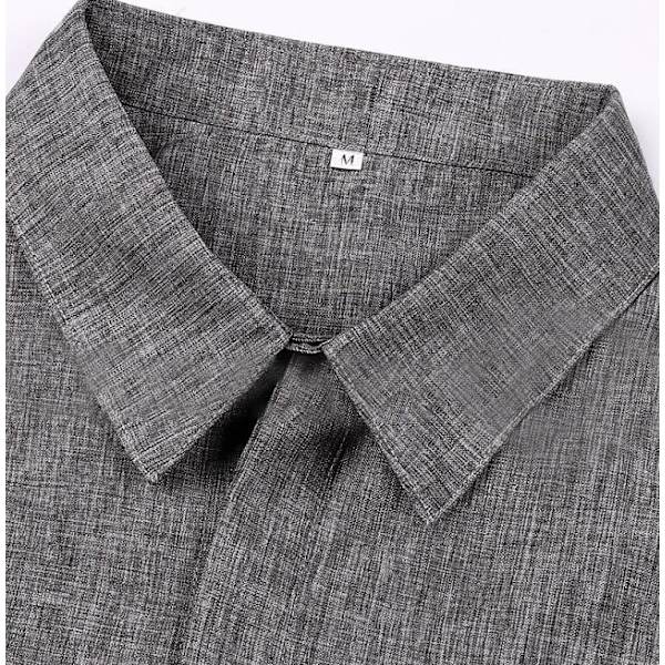 Miesten löysä yksivärinen lyhythihainen paita Harmaa Grey xl