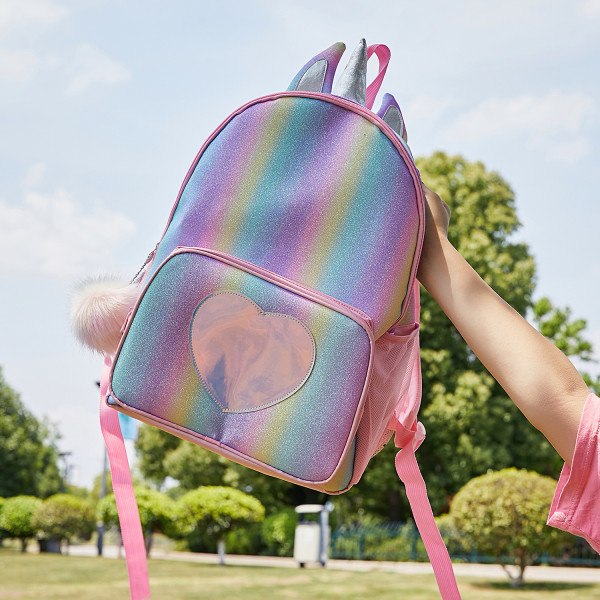 HHL Unicorn Barnryggsäck med stor kapacitet Venalisa Rainbow Skolväska för tjejer