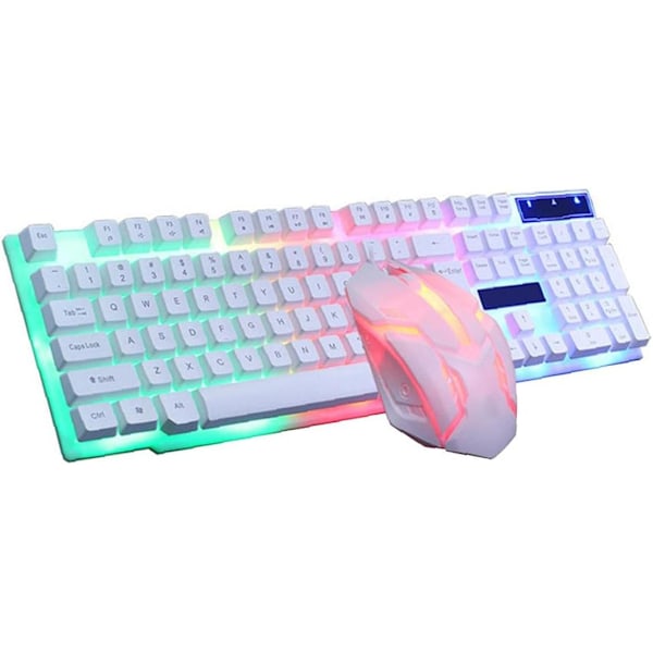 Trådlöst tangentbord och mus-kit GTX300 Combo Kit LED-bakgrundsbelysning, Vit