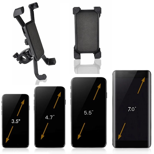Universell mobiltelefonholder for Xiaomi M365 pro Ninebot elektrisk sparkesykkel styrefeste[GKS] Black
