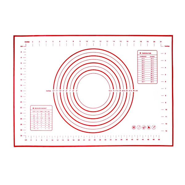 Silicone Baking Mat Extra Large 70cm x 50cm Reusable Non-Stick Dough Mat with Graduated Measurements Dough Scraper Cannoli Shape for Macaron Cookies