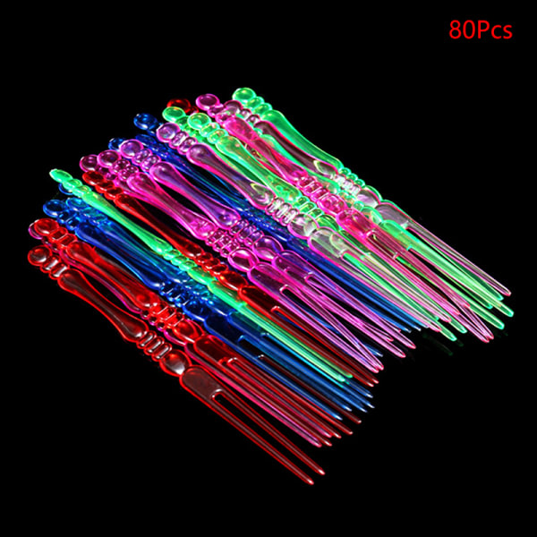 80st Mini Color Transparent engångsgafflar för fest BBQ Sti 80pcs
