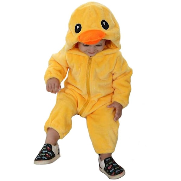 Reedca Børns Dinosaur Kostume til Børn Sød Hættetrøje Kostume til Halloween Gul And Yellow duck 6-12 Months