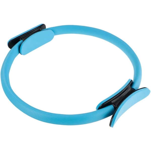 Women Pilates Resistance Yoga Ring Double Handle Fitness Circle Pilates Yoga Fitness Exercise, Blue, 36 x 39cm