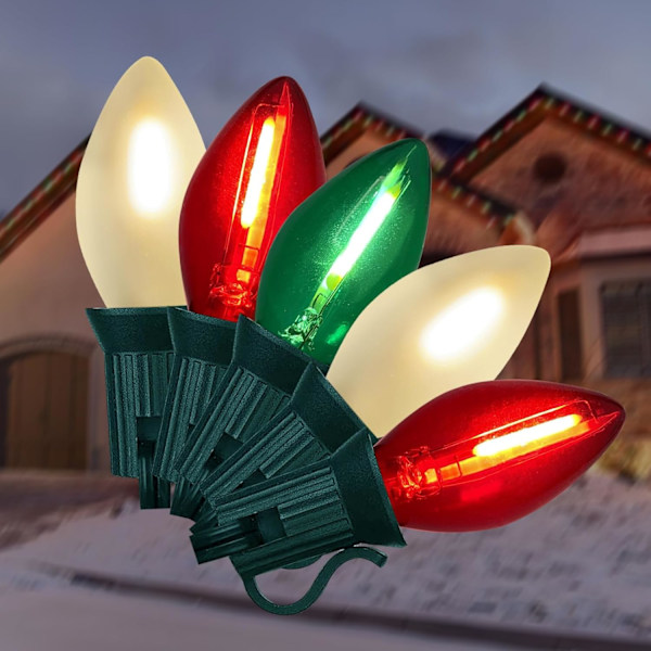 Pallerina C7 LED Julbelysning 7,6 m Flerfärgad Julbelysning Clear Red,White,Green