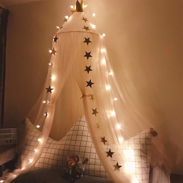 Sengehimmel til piger - Prinsesse sengehimmel myggenet til børneværelset