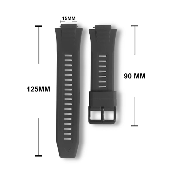 Original Mk66 Smart Watch Remmar Vattentät Band 15mm Armband Gratis En Del Härdat Glas Smartwatch-delar Black