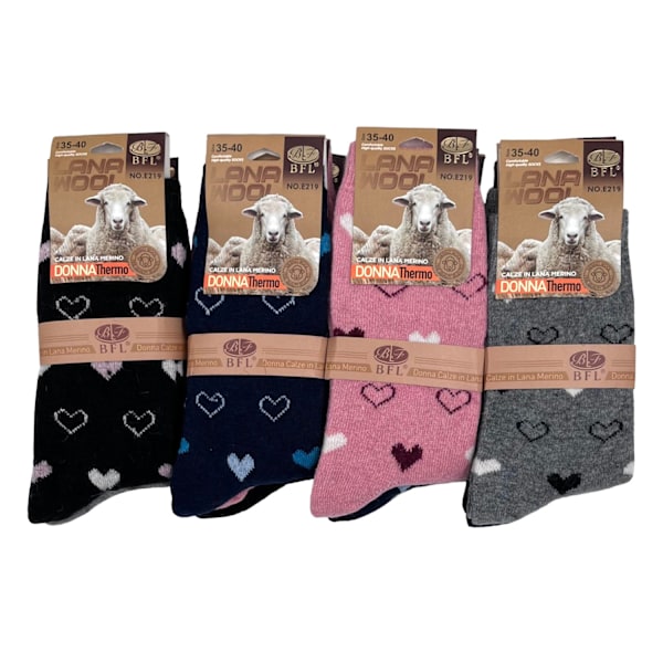 Ullstrumpor 12-pack, DAM - Storlek 35-40 flerfärgade Multicolor one size