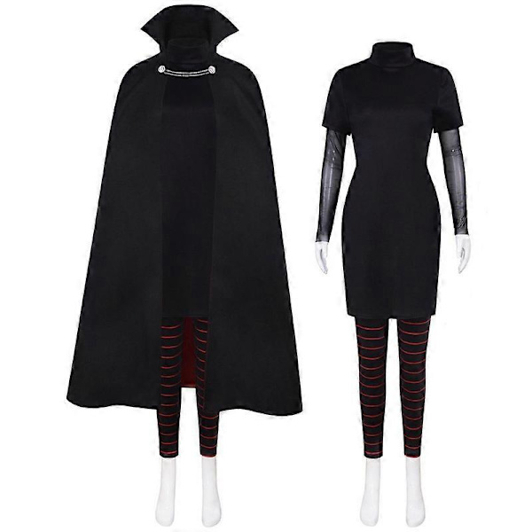 Vampyr Dotter Kostyme Mavis Cosplay med Parykk Halloween Forkledning Karneval Kostyme med Kappe With cape M