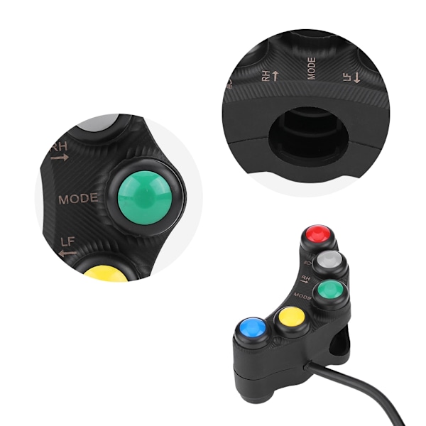 22mm 12V Motorsykkel Joystick Bryter Frontlykt Blinklys Tåkelys Horn PÅ/AV Start Drep Bryter 0.1