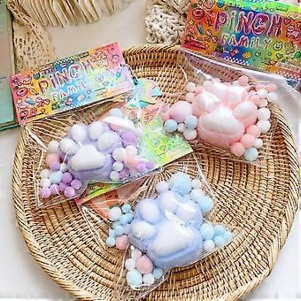 Taba Cat Squishy Leksaker, Katt Tassar Mochi Squishy Stress Relief Squishies (Blå)