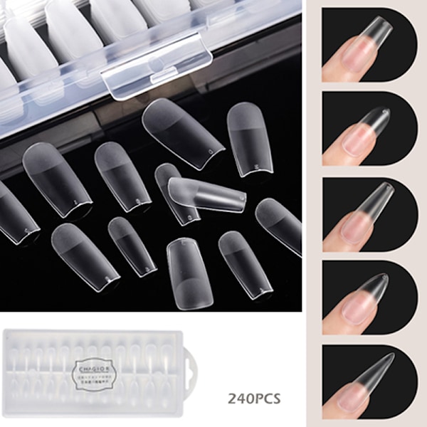 240 stk Gel X Løsnegler Tips Press-on Akryl Full Extension 1