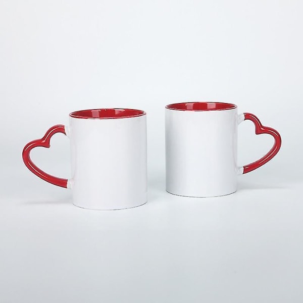 HHL Custom Printed Handle Mug Travel Keramic Cup Familj Vänner Födelsedag (röd)