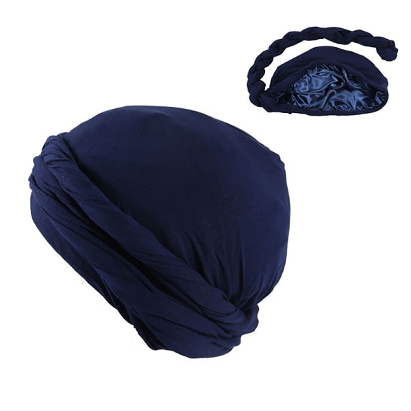 Europeiska nationella Turbanhatt för män Muslimska hattar Tygkors Ba Dark blue