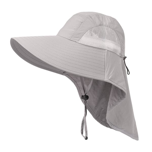 Kvinders solhatte UPF 50+ UV-beskyttelse Bredskygget vandre- og fiskehat Light Grey