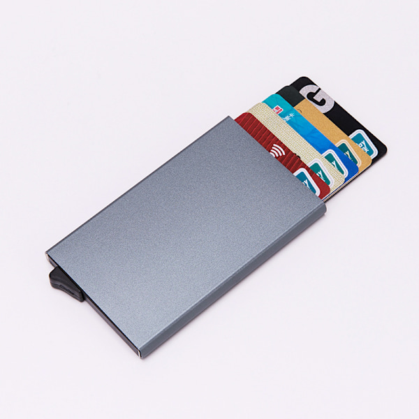 Pop-up kortholder med RFID signalblokering gray
