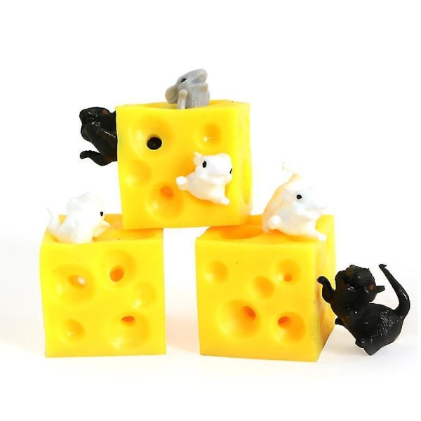 HHL Cheese Finger Squeeze Stress Relief Leksaker och roliga möss