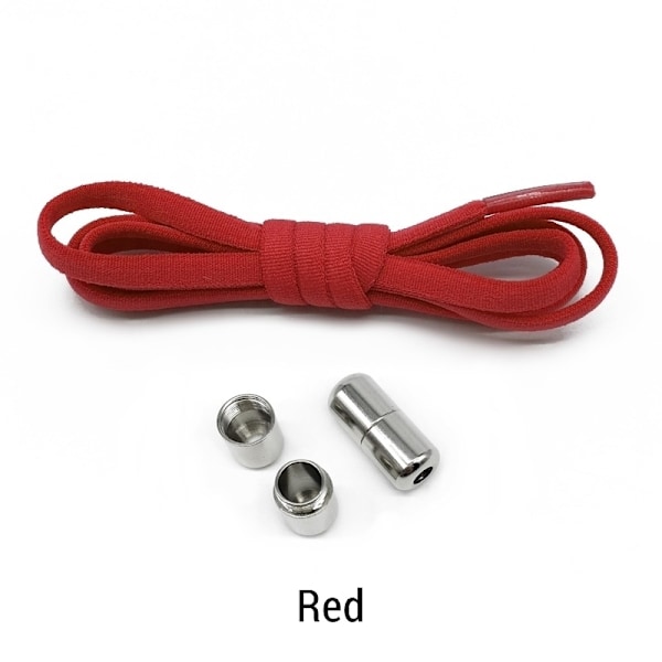 Nauhattomattomat kengännauhat lasten/aikuisten urheilukenkien, juoksukenkien, elastiset kengännauhat, (sisältää kengännauhat, metallisoljet) punainen red