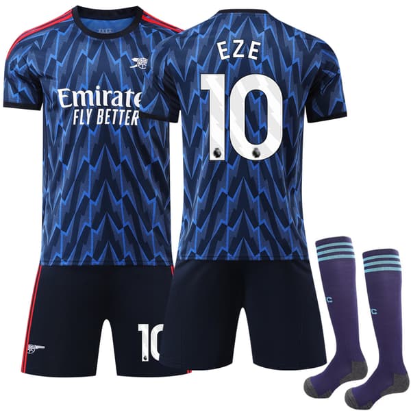 2025-2026 Arsenal Udebane Børnefodboldtrøje Sæt med Strømper No.10 Eberechi Eze No.10 Eze 26