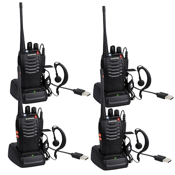 Baofeng BF-888S Walkie Talkie 400-470MHz Langdistanse Toveisradio + Hodetelefoner