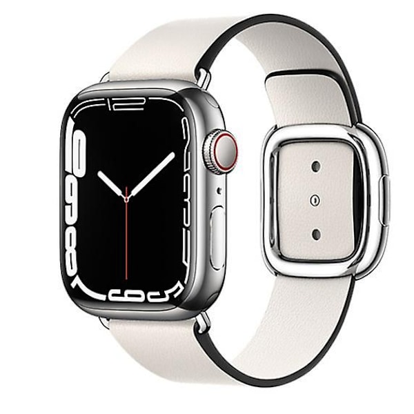 Moderne spænde til Apple Watch rem 45 mm 41 mm 44 mm/40 mm 38 42 mm 49 mm Correa læderarmbånd Iwatch Series 3 6 Se 7 8 Ultra 40 mm 38 mm 41 mm 40mm 38mm 41mm chalk