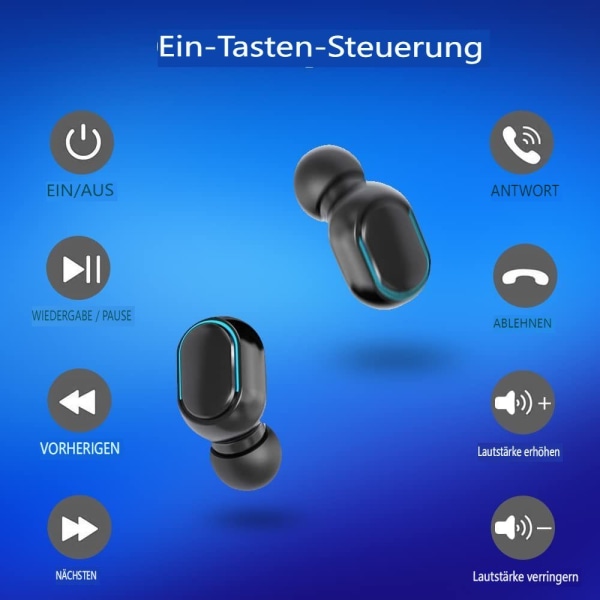 Trådløse hodetelefoner, Bluetooth 5.3 øretelefoner vanntette stereolyd