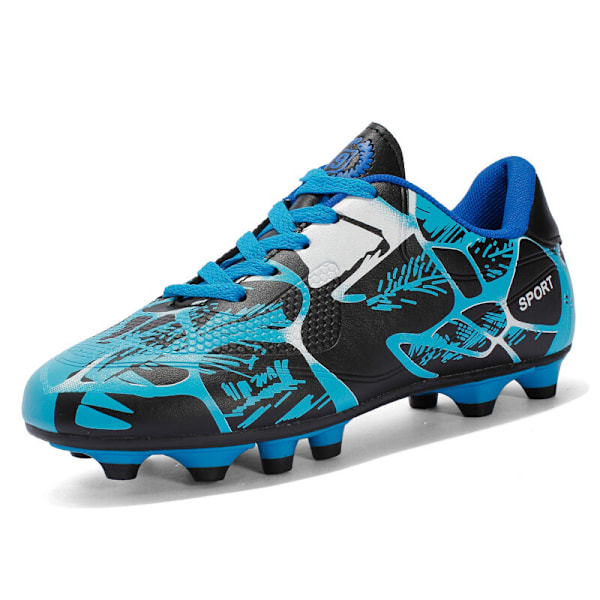 Kids Teen Soccer Cleats Spikes Shoes Soccer Training Sneaker Blue