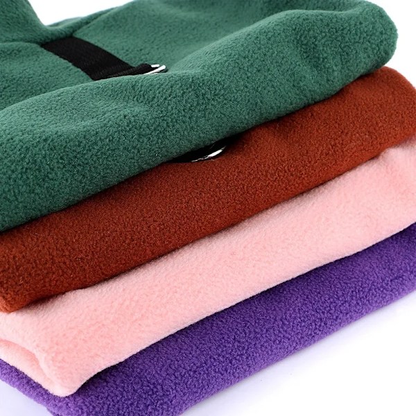 Hundejakke i fleece for små hunder - høst/vinter mote, varm genservest for Chihuahua, Bulldog, jakker, kostymer, tilbehør, lilla Purple L (3-4kg)