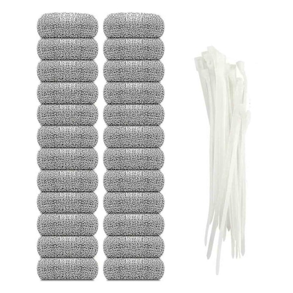 20 st luddfilter tvättmaskin luddfilterfälla tvättnät tvättmaskinslangfilter med 20 st buntband - WELLNGS 12pcs