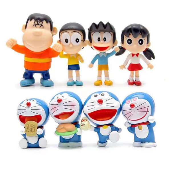 8st Doraemon familjeporträtt Doraemon leksaksdockafigur