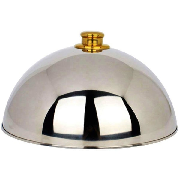 12 tums ostsmältande kupol i rostfritt stål och ångande cover, polerat cover, clocheservering goldsilver