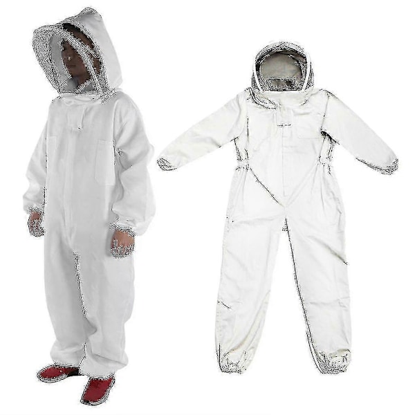 Professionell Biodlaroverall Biodling Full Täckning Huv Biodlarjacka Ny XXL