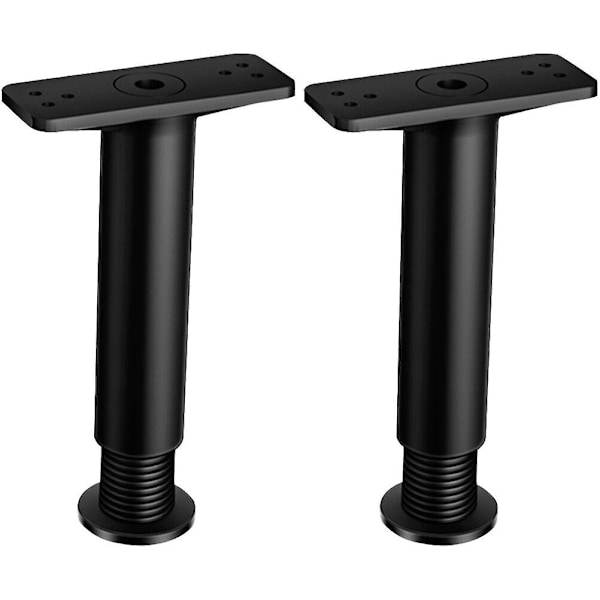 2 stk. Sengegavl Center Støtteben Justerbar Højde Sengegavl Støtteben (Justerbart Område 14,96 til 24,99 cm Sort Black 15X10CM