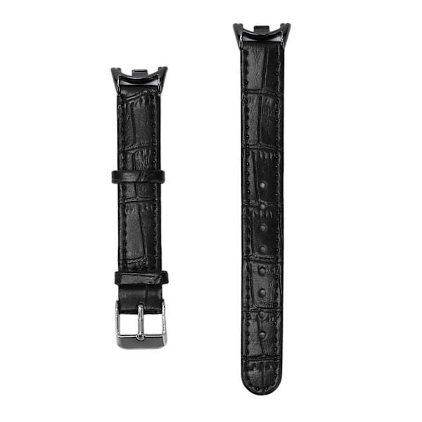 Andningsbart, flexibelt, bekvämt och modernt PU-läderarmband för Mi Band 8, present för män och kvinnor, svart bambumönster