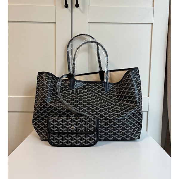 Dogtooth Bag Stor Kapasitet Tote Bag Mamma Bag Lommebok Gave Kvinner Svart-Xin blcak blcak S size