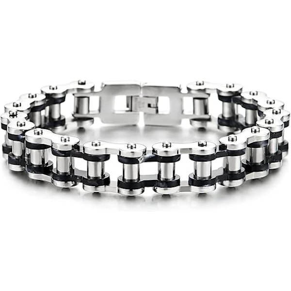 Masculine Two Tone Stainless Steel Bracelet for Men - Motorcycle