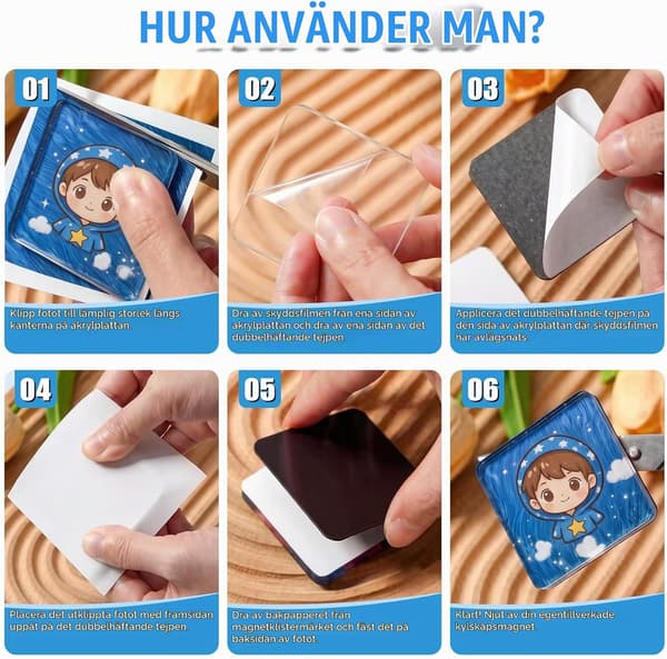 24 stykker magneter til brugerdefineret design