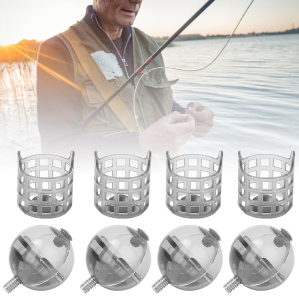 4st PE Plast Bärbara Fiskbehållare Betesbur Fiske Tillbehör med Vikter 0.1