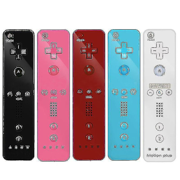 Wii Spillfjernkontroll med innebygd Motion Plus Joystick Joypad for Nintendo White