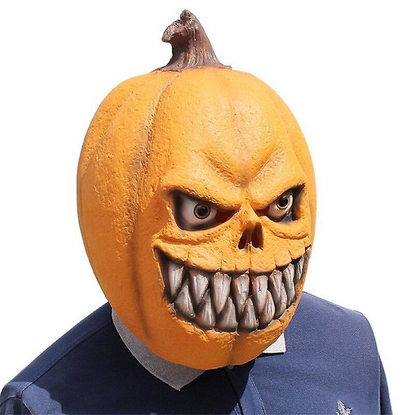 Halloween Party Horror Mask Cosplay Pumpahuvud Rolig Festbil orange