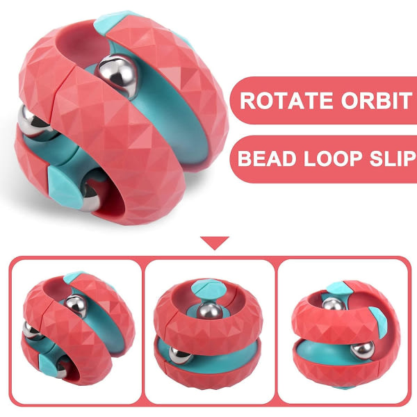 Orbit Ball Toy, Fidget Cubes Top Spinning Toy, Som stress relief & kreativa dekompressionsleksaker, Pusselspel för Barn Vuxna, rosa