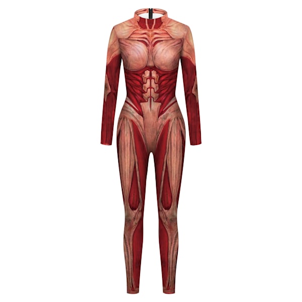 Zawaland Halloween Party Tryckt Spandex Elastisk Zentai Skelett Body Jumpsuit Cosplay Kostym Catsuit B142-262 B142-262 S