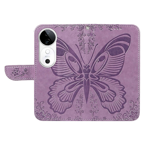 Lommeboketui for vivo S19 5G/V40 5G Støtsikkert Flip Blomster Sommerfugl Lær Telefonetui Flerfarget Multicolor Style C
