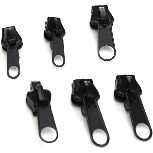 Dragkedjereparationssats, 12 st Universal Dragkedjehuvud Reparationssats Ersättning för DIY Jackor Jeans Byxor Kappor Plånböcker (Svart) Black