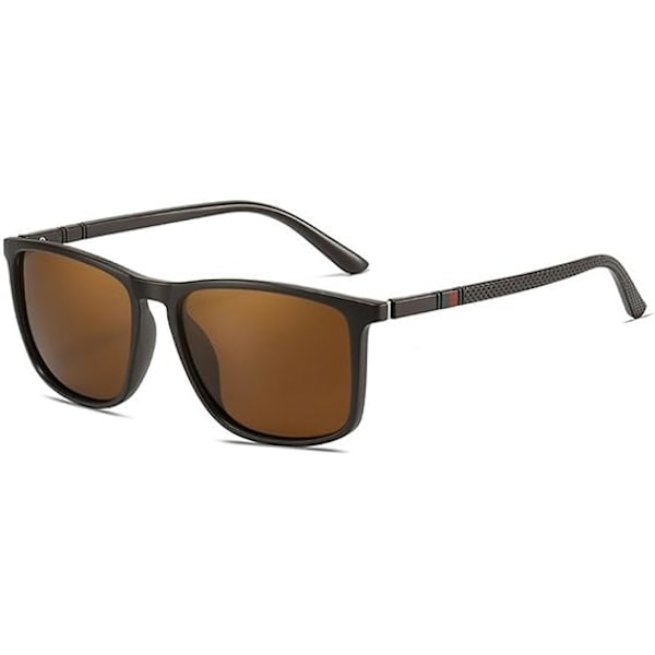 SunShadeX/Designer-001-Solbriller-1-Vintage Kvadrat: Polariseret, UV400 Beskyttelse, Unisex Brown