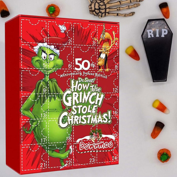 Julegranten Grinch Ornament Adventskalender 2023, Julnedtelling Kalender for barn og voksne A