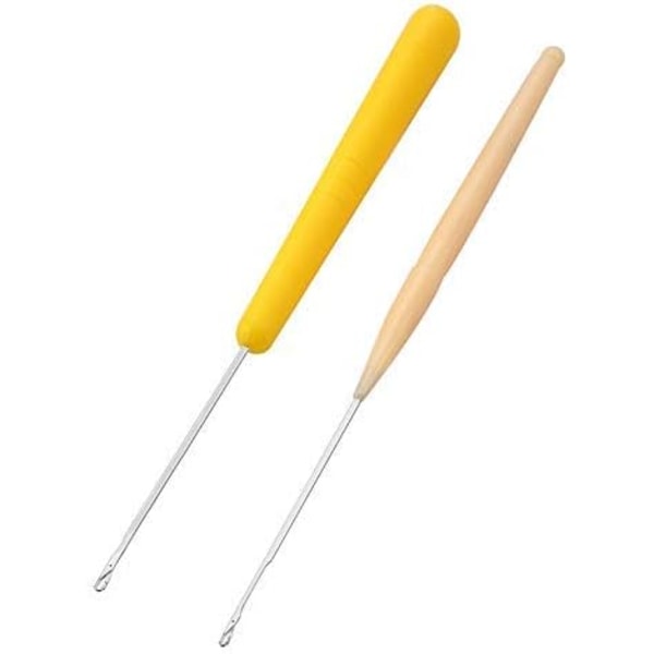 st 5 olika storlekar böjd spärr virknål, 1 st böjd spärr i trä och 4 storlekar spärr i plast