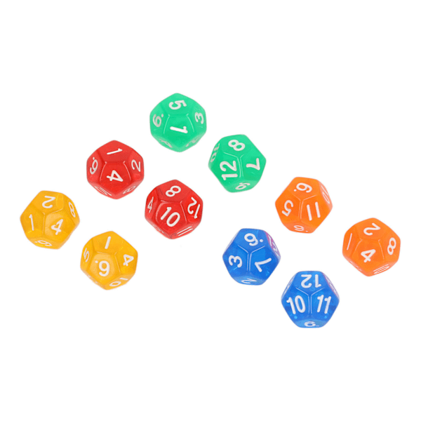 40 kpl 12-sivuista läpinäkyvää noppaa, vedenpitävät 5 värin läpinäkyvät nopat lautapeleihin ja matematiikan opetukseen